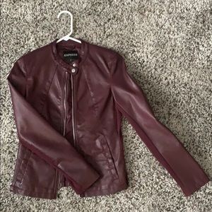 Express pleather jacket maroon/wine color.